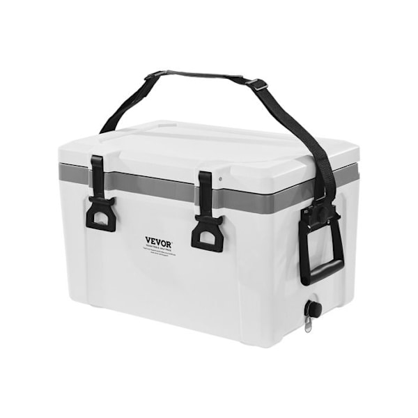 Isolerad Hård Kylbox - VEVOR - Bärbar Kylare på 26 QT 24,6 L - Isolerad Väska - med Robust Handtag och Remmar