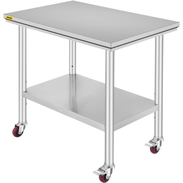 Arbetsbord i rostfritt stål - VEVOR - 91x60cm - NSF Food Preparation - Utility Workstation