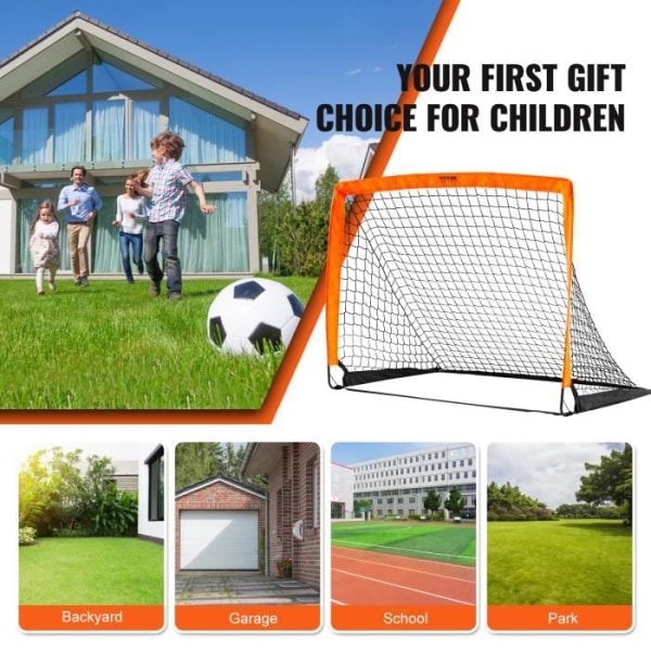 Fotbollsmål - VEVOR - Pop Up Fotbollsmålsnät för barn Fotbollsbur 120x90cm i glasfiber