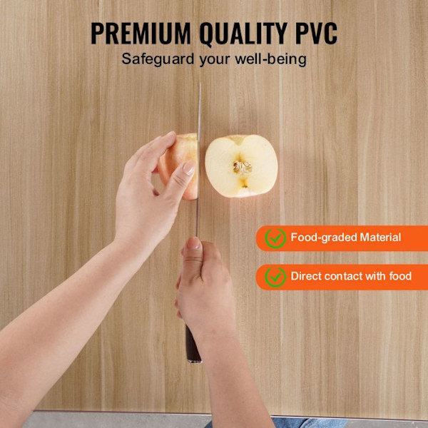Frostad PVC-bordsduk-VEVOR-1067x1524 mm-Tjocklek 1,5 mm-Rektangulär-Vattentålig-Lätt att rengöra Transparent