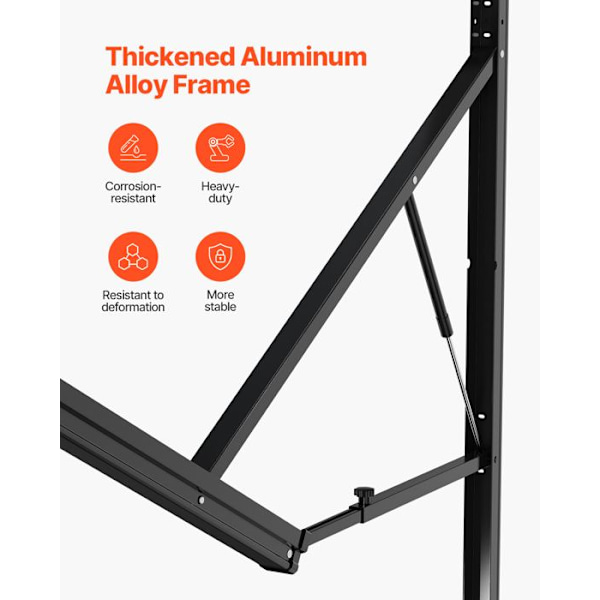 Campingbil Carport Side-VEVOR-611,4 cm-Vattentät och Fällbar-Eljusterbar-Svart Gradient