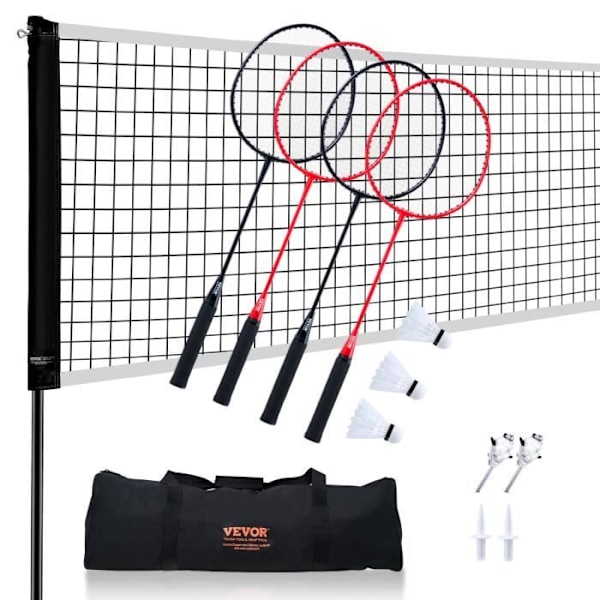 Dadminton Net Set - VEVOR - badmintonutrustning 6150 x 1585 mm för vuxna och barn med pinnar