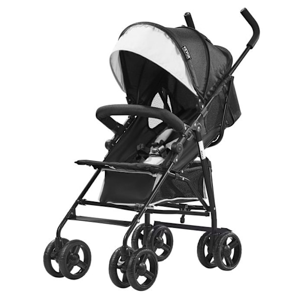 Lättviktsvagn-VEVOR-stor förvaringskorg, babyparaplyvagn för resor och mer-svart/vit