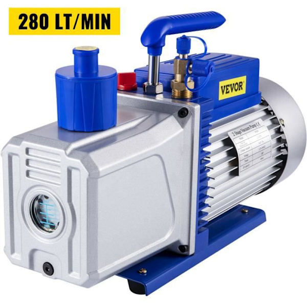 Vakuumpump 10 CFM - VEVOR - 2 steg 283L-min - för Auto Refrigeration Air Conditioning Blå och Silver