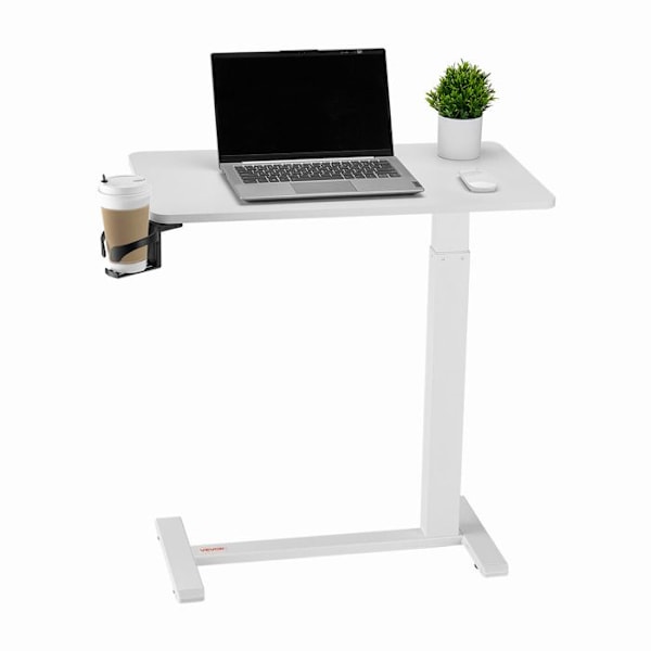 Mobil Sängbord - VEVOR - Sidobord med 4 Dolda Hjul - Justerbart Höjd Laptop Bord - Vit