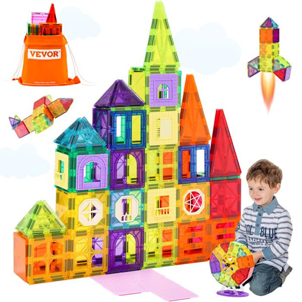 Magnetiska Plattor-VEVOR-181 STL-byggblock för Barn från 5+ År