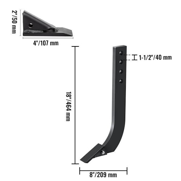 Lådbladsplogstav - VEVOR - 464 x 209 mm - 6 delar 4-hålsstång - Byte, grävning, plöjning
