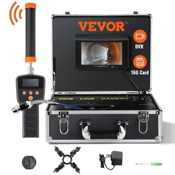 Rörinspektionskamera - VEVOR - med 512 Hz Locator - 7'' skärm 40m kabel