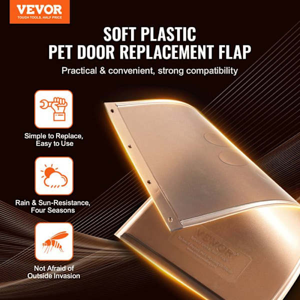 Kattlucka-VEVOR-34,5 x 60,5 cm-Dörrtillbehör för Djur i Tjock PVC-med Lång Magnetremsa