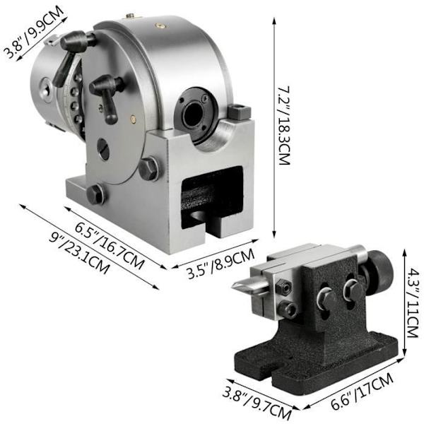 Delningshuvud - VEVOR - Delningshuvud 4"/100MM Universalhuvud kan användas för direkt och indirekt uppdelning