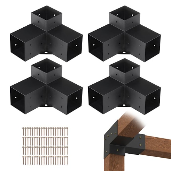 Pergola Support Kit-VEVOR-220 x 220 x 152 mm-Trästolpsstöd för snickerier, terrasspergolor