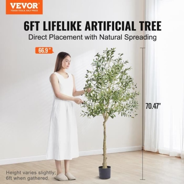 Konstgjord träd - VEVOR - Konstgjord olivträd Realistisk konstgjord växt Hög 810x1790 mm