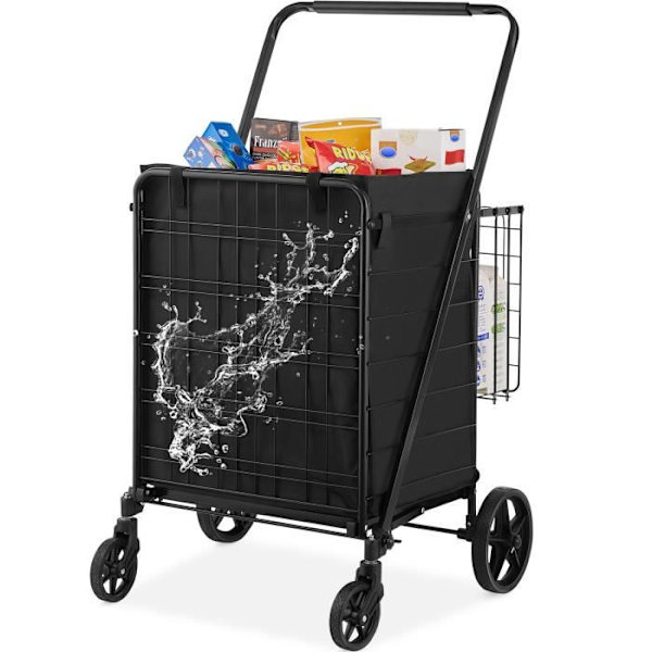 Fällbar marknadsvagn - VEVOR - 85L Supermarketvagn - Max belastning 150,5 kg 4 hjul