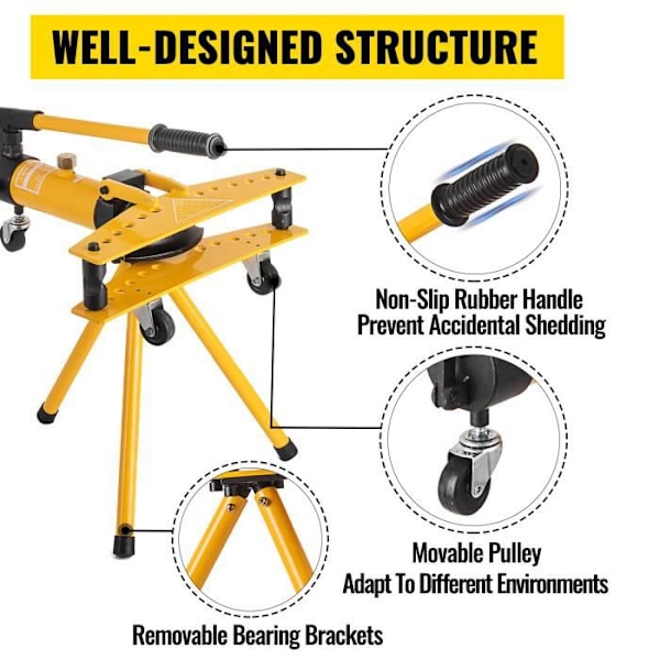 Hydraulisk rörbockare - VEVOR - 10T - Bockmaskins diameter: 13 - 34 mm