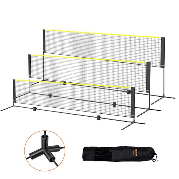 Badmintonnät-VEVOR-4,2 m-med stolpar, stativ och bärväska, för barns inomhus- och utomhusspel