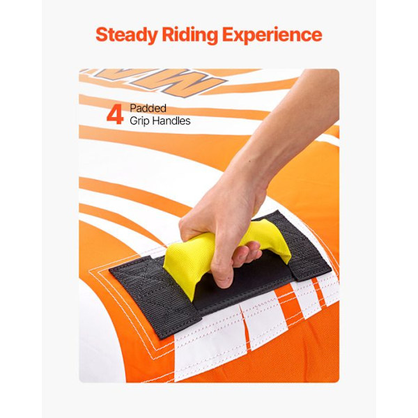 Båttrailer Ribbåge för Tubing - VEVOR - med Fenor - Vattensport Båtbouée för 1-2 Passagerare - Belastning 154 kg