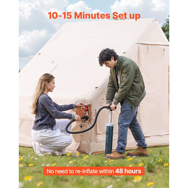 Tält i Uppblåsbart Material - VEVOR - 4 x 3 x 2 m - Glampingtält för 5 till 8 Personer Oxford 300D - med Handpump