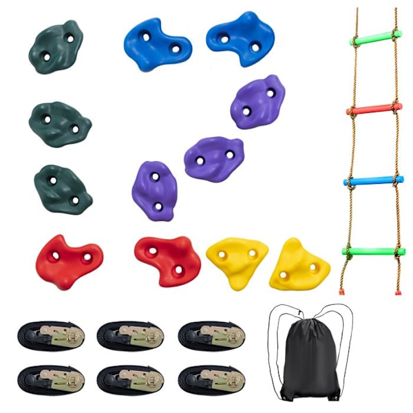 Ninja Tree Climbing Kit - VEVOR - Innehåller 12 klätterhandtag - För utomhusninjaäventyr