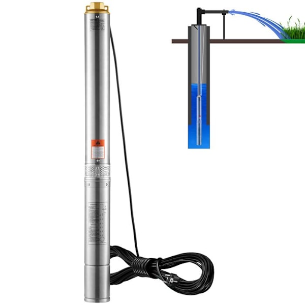 Dränkbar pump för Deep Well-VEVOR-1500 W-IP68 vattentät pump för hushållsbruk, industriell bevattning