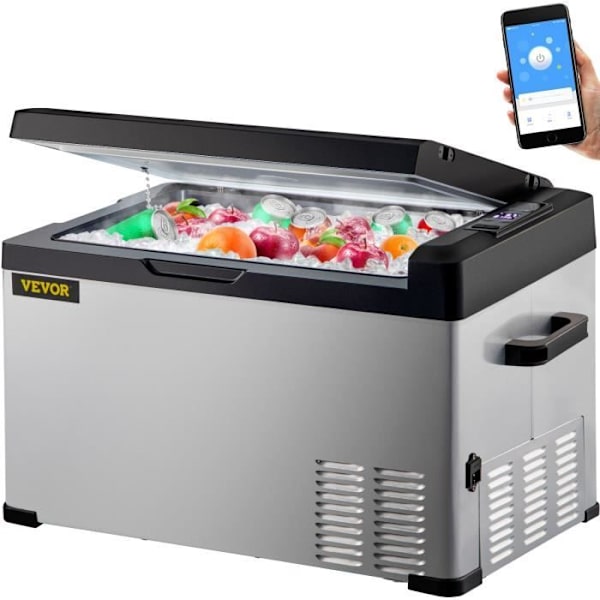 VEVOR Bilkylbox Bärbar Frys Kylbox 30L 60W 650 x 375 x 357mm