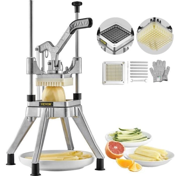 Kommersiell pommes frites - VEVOR - Multifunktion grönsaksskärare - 0,64 cm blad