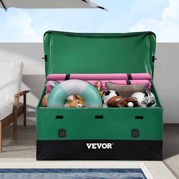 VEVOR Vattentät Utomhusförvaringslåda 660L Vattentät PE Presenning 155x63x75cm