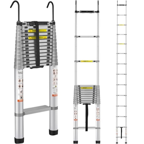 Utdragbar teleskopstege - VEVOR - Bärbar teleskopstege av aluminium för flera ändamål 5,5 m 190 kg