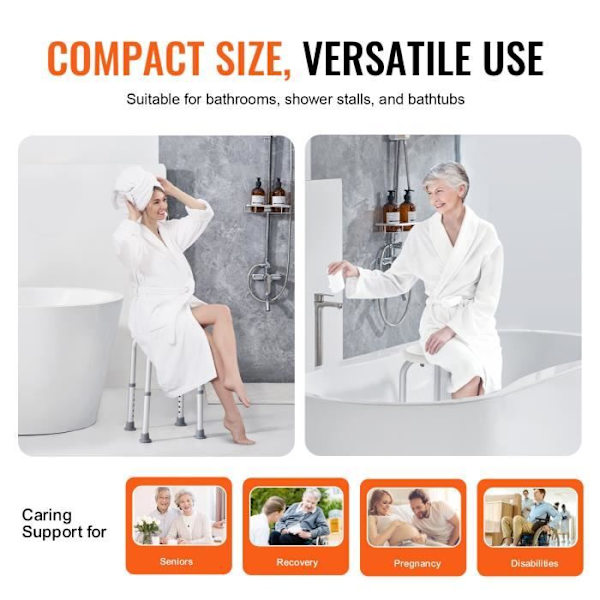 Duschsits - VEVOR - Badrumspall Duschpall Höjdjusterbar 136,1 kg Badrum