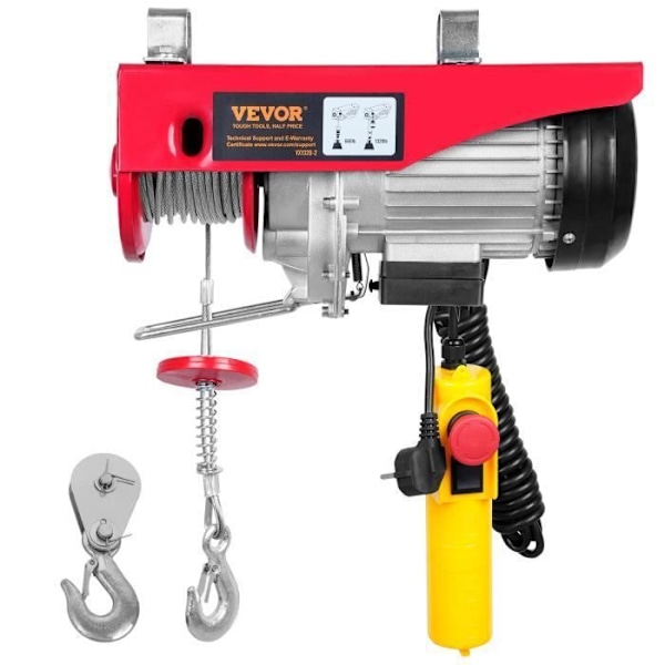 Elektrisk vinsch 600 KG - VEVOR - Kabellyft 1150 W Vinsch-hiss 10 m/min
