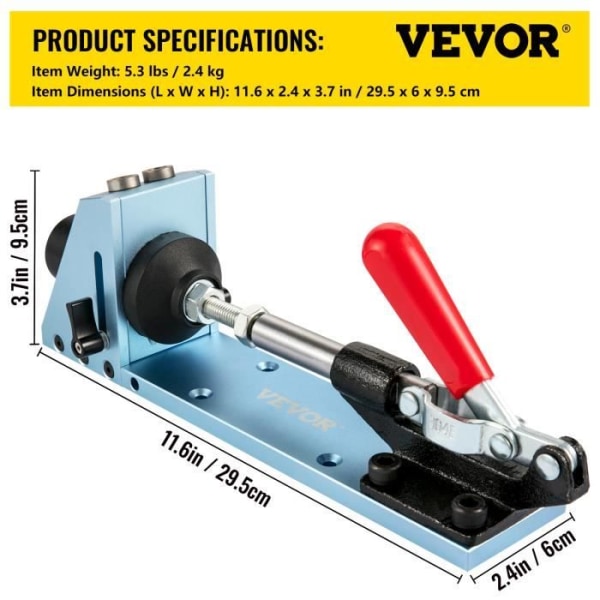 Pocket Hole System - VEVOR - Pocket Hole Jig Kit Pocket Hole Jig Kit Oblique Drilling