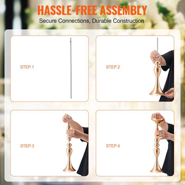 Bröllopsvas-VEVOR-Set med 24-bröllopsblomsterhållare 50 cm hög för bröllopsmiddag, ceremoni, jubileum