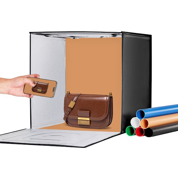 Photo Studio Light Box-VEVOR-50,5x49,5 cm-Photo Box Kit 3000-5600 K-3 Färgtemperaturer 160 LED