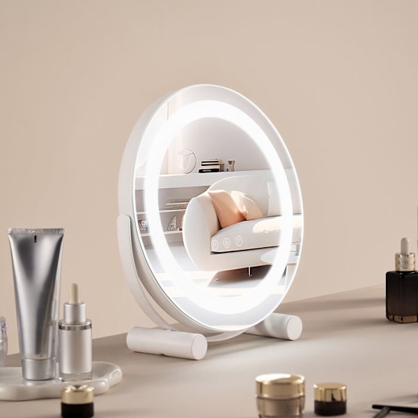 Upplyst Hollywood Makeup Mirror-VEVOR-3 lägen Färgbelysning-med LED-ljus-för sovrumsbord