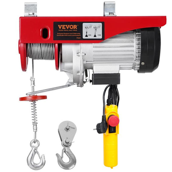 Elektrisk lyftanordning-VEVOR-belastning 800 kg-trådbunden fjärrkontroll 4,2 m-nödstopp, lyftlyft för garage, lager, fabrik