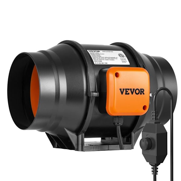 Inline kanalfläkt-VEVOR-152,4 mm, tyst luftutsug 550m³/h Variabel hastighetskontroll AC-motor