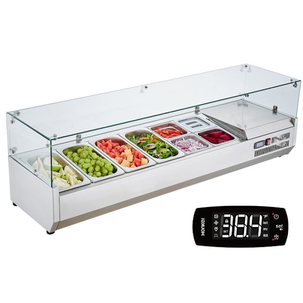 Kyld saladette att stå 155 W-VEVOR-Kylskåp för Pizzeria-PC Lock-för köksingredienser
