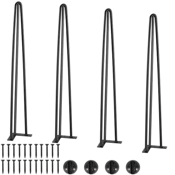 Bordsben - VEVOR - 4ST Skrivbordsben Hårnål Kontorsmöbler 71cm Solid Stål Svart