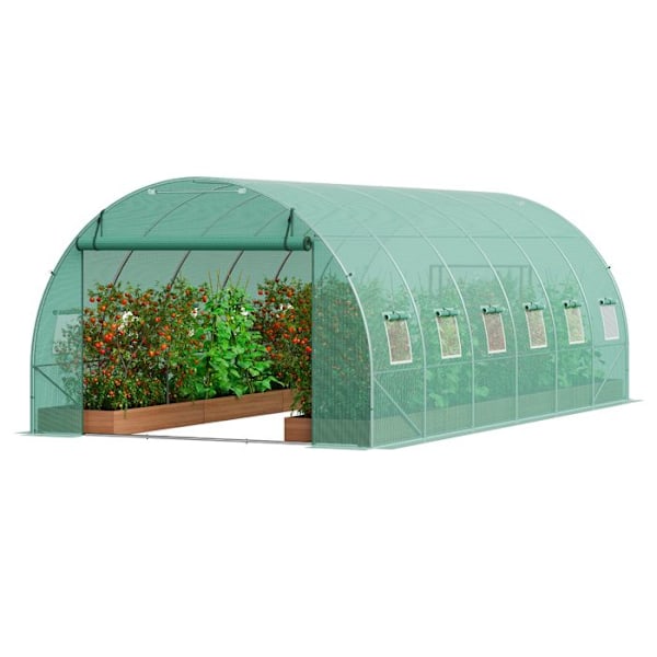 Trädgårdstunnel Växthus-VEVOR-590x295x198 cm-Växtskyddstält med galvaniserad stålram-för utomhusodling av grönsaker Blommor