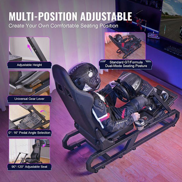 Racing rattstativ med hjul-VEVOR-Heavy Duty Steel Driving Simulator Cockpit-Logitech G923,Thrustmaster T248P