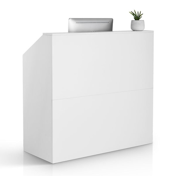 Mottagningsdisk-VEVOR-118x50x111,5 cm-Rektangulär Reception Disk-Mottagningsbord-Vit