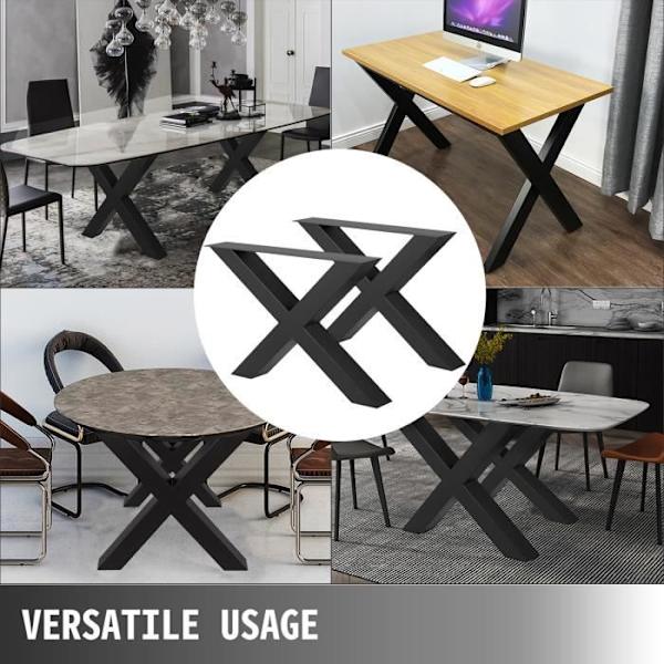 2 bordsben - VEVOR - 72 x 76 cm - Form X - Max belastning 1000 KG - Möbelben i metall - Svart Svart