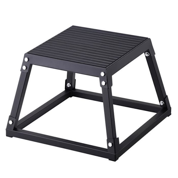 Bodybuilding Jump Box - VEVOR - 445x445x305 mm, Belastning 227 kg, Svart, Halkfri plattform, För träning hemmagym