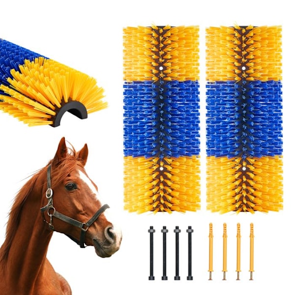 Skrubbborste för Hästdjur - Klådstillande - VEVOR - 43,5 x 19 cm - 2-pack - med 4 skruvar - Lindrar Klåda på Ryggen