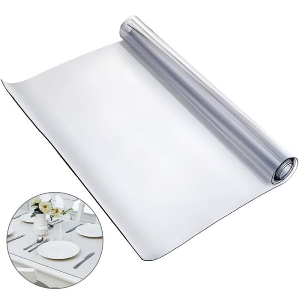 Transparent PVC-duk - VEVOR - 2mm tjock - Rektangel 244*107 cm - Bordsskyddsduk