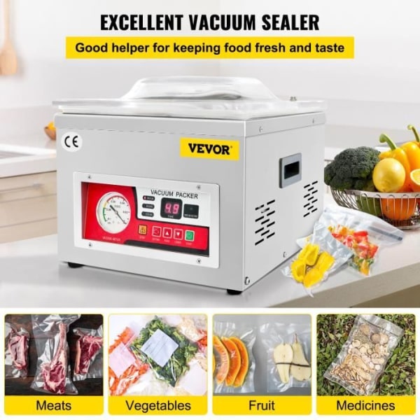 Professionell Vacuum Sealer - VEVOR Digital Vacuum Machine Vacuum Sealer Packaging 6,5 cbm-h