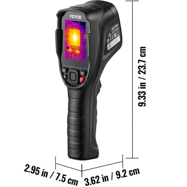 Professionell infraröd värmekamera - VEVOR - Infraröd värmebildsvärmekamera 240 x 180 pixlar -20 till 550 ℃