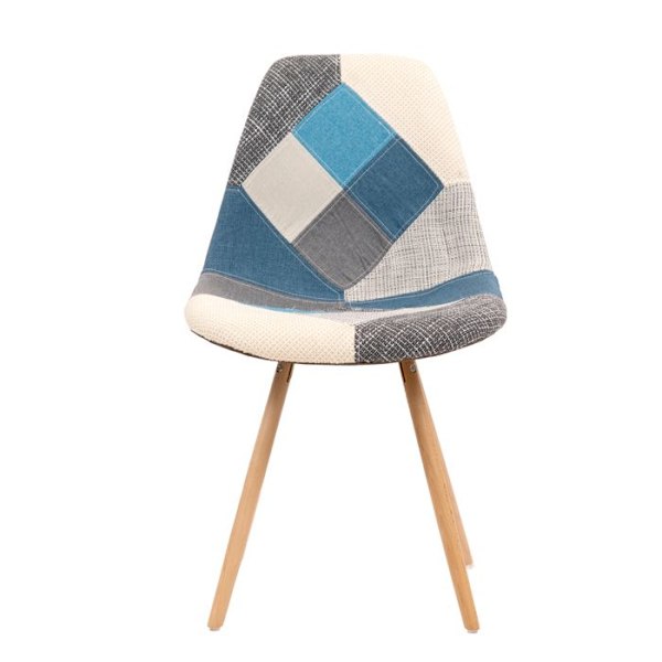 Skandinavisk Stockholm Odri stol i blå patchwork färg