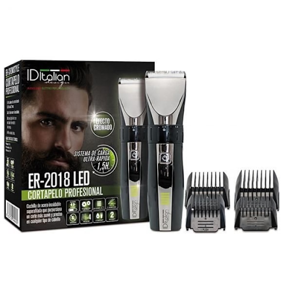PROFESSIONELL HÅRTRIMMARE ER-2018 CLIPPER CHROME EFFECT10W ITALIENSK DESIGN Krom