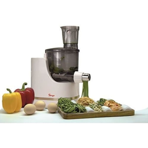 Sirge PASTAFAVOLOSA Pastamaskin med skala och innovativt 220W extruderingssystem - 18 typer av pasta Vit