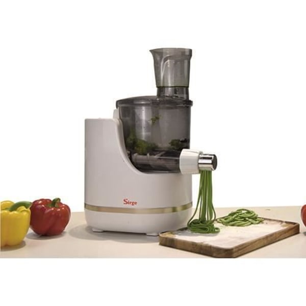Sirge PASTAFAVOLOSA Pastamaskin med skala och innovativt 220W extruderingssystem - 18 typer av pasta Vit